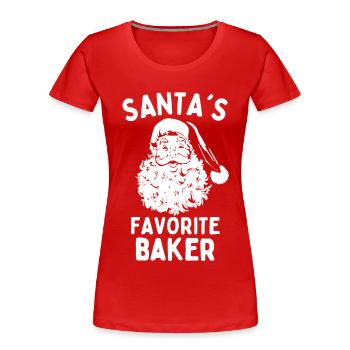 Santas favorite Baker funny christmas saying - Women's Premium Organic T-Shirt - red - Front - Mia (176cm)