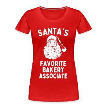 Santas favorite Bakery Associate funny christmas - Women's Premium Organic T-Shirt - red - Front - Mia (176cm)