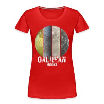 Jupiter Monde - Galileische Monde - Frauen Premium Bio T-Shirt - Rot - Vorne - Mia (176cm)