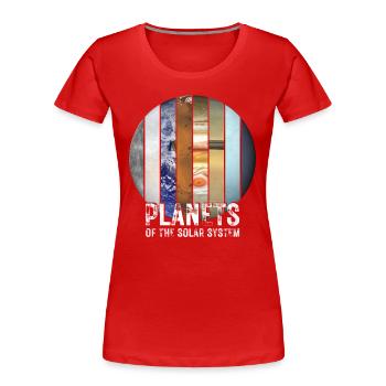 Planets of the Solar System - Women's Premium Organic T-Shirt - red - Front - Mia (176cm)