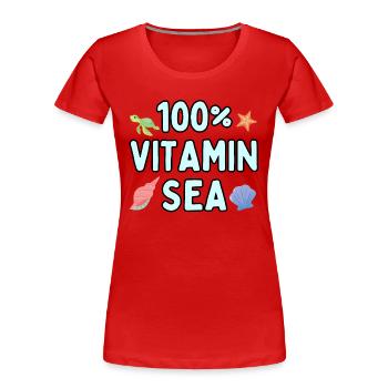 100 Prozent Vitamin Meer - Frauen Premium Bio T-Shirt - Rot - Vorne - Mia (176cm)