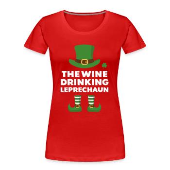 Der Wein trinkende Kobold - Frauen Premium Bio T-Shirt - Rot - Vorne - Mia (176cm)