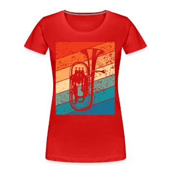 Euphonium Horn Orchester Musiker Blasinstrument - Frauen Premium Bio T-Shirt - Rot - Vorne - Mia (176cm)