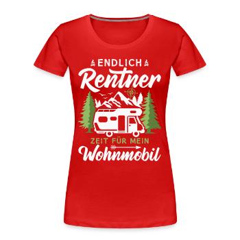 Endlich Rentner Zeit für mein Wohnmobil Camping - Frauen Premium Bio T-Shirt - Rot - Vorne - Mia (176cm)