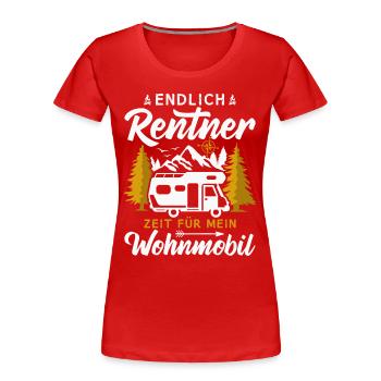 Endlich Rentner Zeit für mein Wohnmobil Camping - Frauen Premium Bio T-Shirt - Rot - Vorne - Mia (176cm)