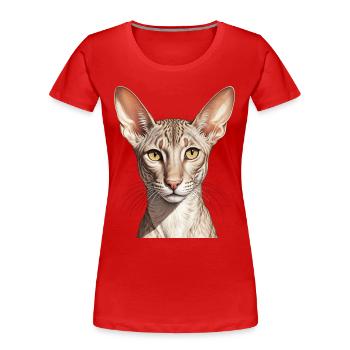 Coole orientalisch kurze Katze - Frauen Premium Bio T-Shirt - Rot - Vorne - Mia (176cm)