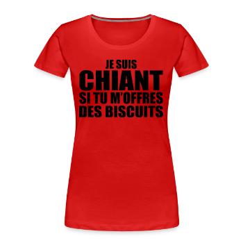 Mann, der liebt: Kekse. Lustiger Design-Humor - Frauen Premium Bio T-Shirt - Rot - Vorne - Mia (176cm)