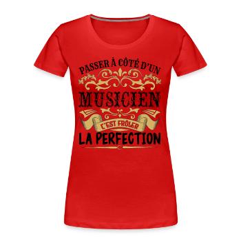 Musicien | le Meilleur cadeau Musicien - T-shirt bio Premium Femme - rouge - Devant - Mia (176cm)