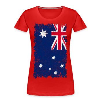 Australian Flag - Women's Premium Organic T-Shirt - red - Front - Mia (176cm)