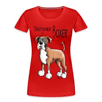 Deutscher Boxer - Frauen Premium Bio T-Shirt - Rot - Vorne - Mia (176cm)
