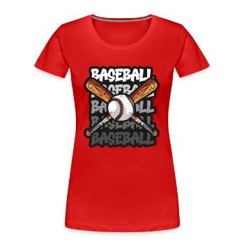Baseball présent home run joueur de baseball athlète - T-shirt bio Premium Femme - rouge - Devant - Mia (176cm)