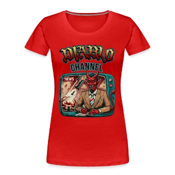 Diablo-Kanal - Frauen Premium Bio T-Shirt - Rot - Vorne - Mia (176cm)