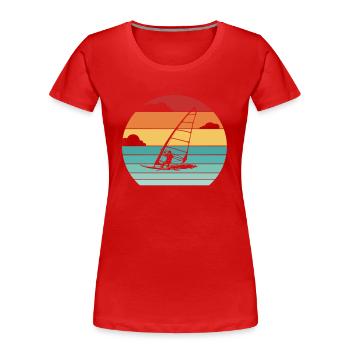 Sports Nautiques Planche À Voile Surfers Windsurf - T-shirt bio Premium Femme - rouge - Devant - Mia (176cm)