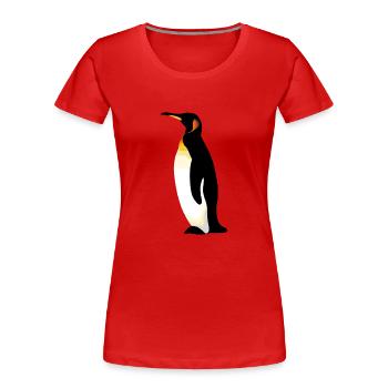 Penguin Illustration Königspinguin Kaiserpinguin - Frauen Premium Bio T-Shirt - Rot - Vorne - Mia (176cm)
