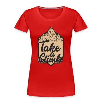 Take a Climb Bouldering Escalade sportive - T-shirt bio Premium Femme - rouge - Devant - Mia (176cm)