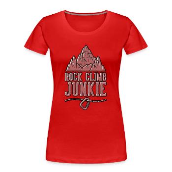 Rock Climb Junkie Alpine Outdoor Speed Sport Free - Women's Premium Organic T-Shirt - red - Front - Mia (176cm)