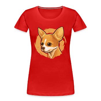 Vierbeiner Wauwau Rüde Hundebesitzer Chihuahua - Frauen Premium Bio T-Shirt - Rot - Vorne - Mia (176cm)