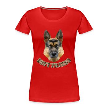 Best Friend Vierbeiner Wauwau Hund Deutscher - Frauen Premium Bio T-Shirt - Rot - Vorne - Mia (176cm)