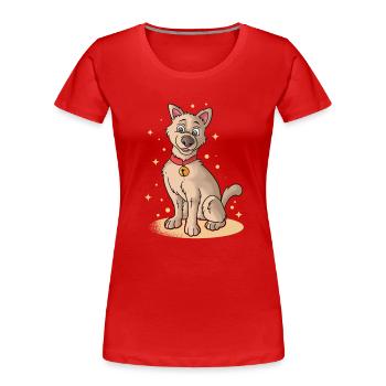 Vierbeiner Wauwau Rüde Hundebesitzer Hund - Frauen Premium Bio T-Shirt - Rot - Vorne - Mia (176cm)