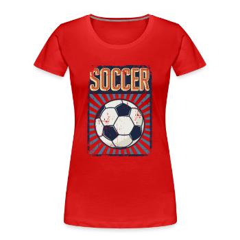 Soccer Footballeur professionnel Dieu du football - T-shirt bio Premium Femme - rouge - Devant - Mia (176cm)