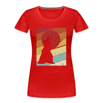 Kata Kenjusu Katana Samurai Kendo - Women's Premium Organic T-Shirt - red - Front - Mia (176cm)
