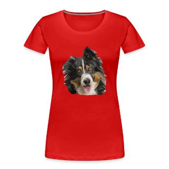 Vierbeiner Wauwau Rüde Australian Shepherd Hund - Frauen Premium Bio T-Shirt - Rot - Vorne - Mia (176cm)