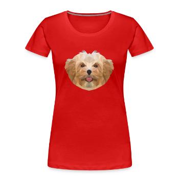 Hund Vierbeiner Wauwau Hundebesitzer Bolonka - Frauen Premium Bio T-Shirt - Rot - Vorne - Mia (176cm)