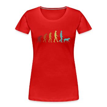 Dog Evolution Vierbeiner Wauwau Rüde - Frauen Premium Bio T-Shirt - Rot - Vorne - Mia (176cm)