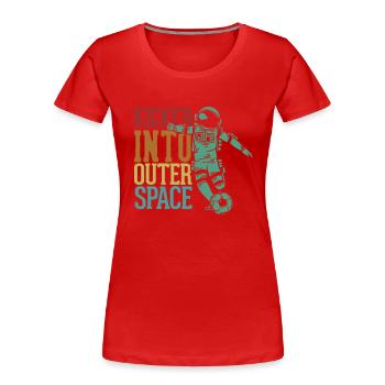 Kicked Into Outer Space Joueur de football - T-shirt bio Premium Femme - rouge - Devant - Mia (176cm)