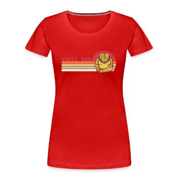 Chill Bro Pug Wauwau Vierbeiner Hundebesitzer - Frauen Premium Bio T-Shirt - Rot - Vorne - Mia (176cm)