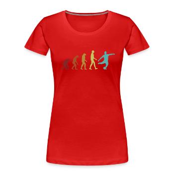 Soccer Evolution Joueur de football professionnel - T-shirt bio Premium Femme - rouge - Devant - Mia (176cm)