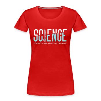 Chemistry Science Physics Research Nerd Humor - Women's Premium Organic T-Shirt - red - Front - Mia (176cm)
