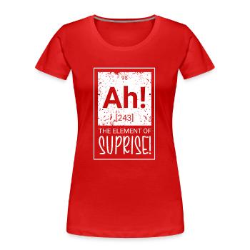 Chemistry Science Physics Research Nerd Humor - Women's Premium Organic T-Shirt - red - Front - Mia (176cm)