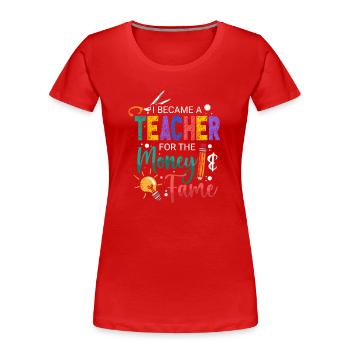 Les enseignants présentent le cours de formation des enseignants école d’enseignants - T-shirt bio Premium Femme - rouge - Devant - Mia (176cm)