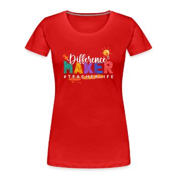 Les enseignants présentent le cours de formation des enseignants école d’enseignants - T-shirt bio Premium Femme - rouge - Devant - Mia (176cm)