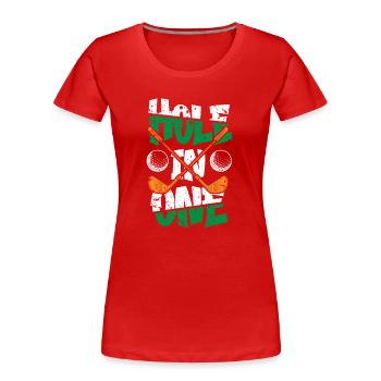 Golf Golfeur Présent Golf Player Golf Club Golf Ball - T-shirt bio Premium Femme - rouge - Devant - Mia (176cm)