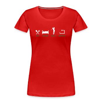 Golf Golfeur Présent Golf Player Golf Club Golf Ball - T-shirt bio Premium Femme - rouge - Devant - Mia (176cm)