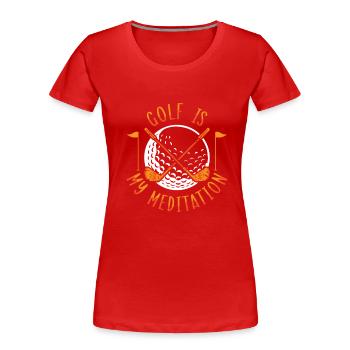 Golf Golfeur Présent Golf Player Golf Club Golf Ball - T-shirt bio Premium Femme - rouge - Devant - Mia (176cm)