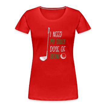 Golf Golfeur Présent Golf Player Golf Club Golf Ball - T-shirt bio Premium Femme - rouge - Devant - Mia (176cm)