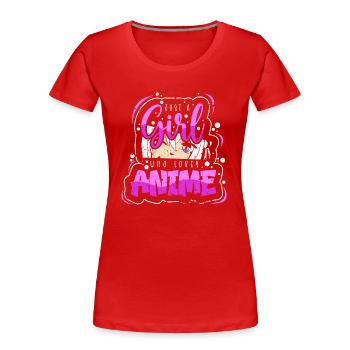 Anime Fan Present Japanese Cartoon Cosplay - Women's Premium Organic T-Shirt - red - Front - Mia (176cm)