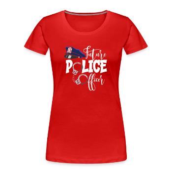 Policeman Present Police Law Enforcement Officer - Women's Premium Organic T-Shirt - red - Front - Mia (176cm)