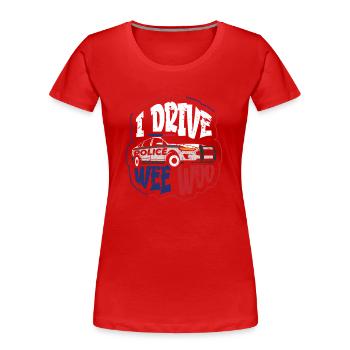 Policeman Present Police Law Enforcement Officer - Women's Premium Organic T-Shirt - red - Front - Mia (176cm)