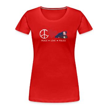 Policeman Present Police Law Enforcement Officer - Women's Premium Organic T-Shirt - red - Front - Mia (176cm)