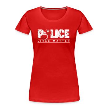 Policeman Present Police Law Enforcement Officer - Women's Premium Organic T-Shirt - red - Front - Mia (176cm)