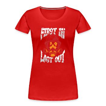 Feuerwehr Präsent Feuerwehrmann Papa Notruf Sirene - Frauen Premium Bio T-Shirt - Rot - Vorne - Mia (176cm)
