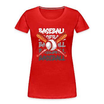 Baseball présent home run joueur de baseball athlète - T-shirt bio Premium Femme - rouge - Devant - Mia (176cm)