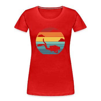 Masque de plongée Palmes de plongée Lunettes Diver - T-shirt bio Premium Femme - rouge - Devant - Mia (176cm)
