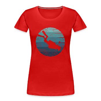 Palmes de plongée Lunettes de plongée Masque de plongée Diver Diver - T-shirt bio Premium Femme - rouge - Devant - Mia (176cm)