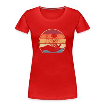 Retro allotment garden allotment garden horticulture - Women's Premium Organic T-Shirt - red - Front - Mia (176cm)