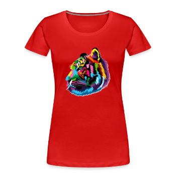 Wild Cat Big Cat King Tiger Siberian Tiger - Women's Premium Organic T-Shirt - red - Front - Mia (176cm)